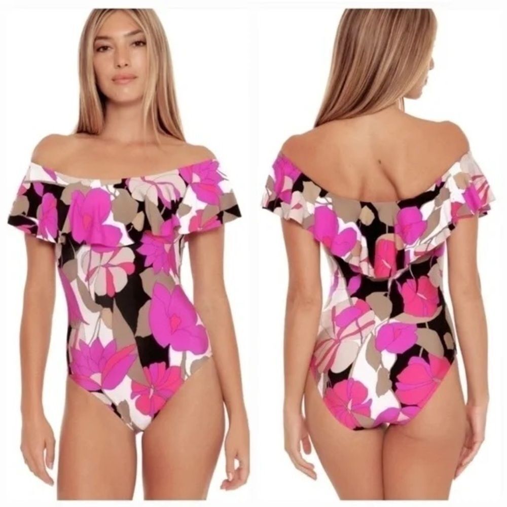 Trina Turk Lynx Gemini One Piece Swimsuit Sz 6